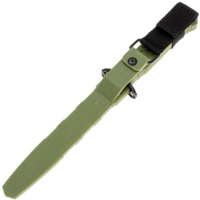 Тактический нож Leshiy stonewash сталь AUS-8, рукоять OD Green Elastron с серрейтором Mr.Blade