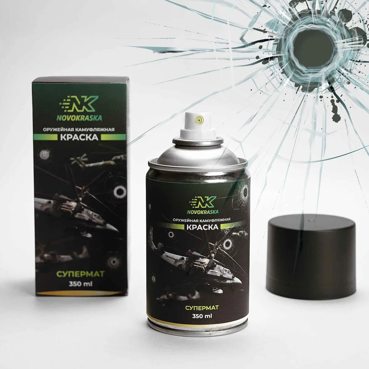 Краска, серия СУПЕРМАТ, 350 мл (Olive drab) NK Novokraska