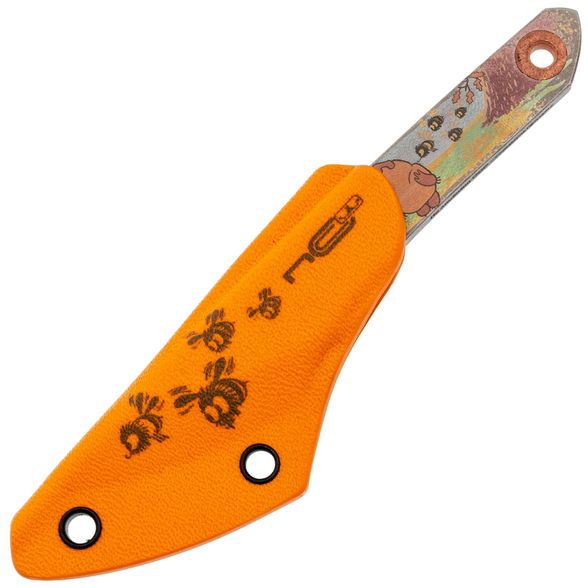 Нож киридаши KOI Винни-Пух #1 Orange Stonewash сталь AUS-8 N.C.Custom