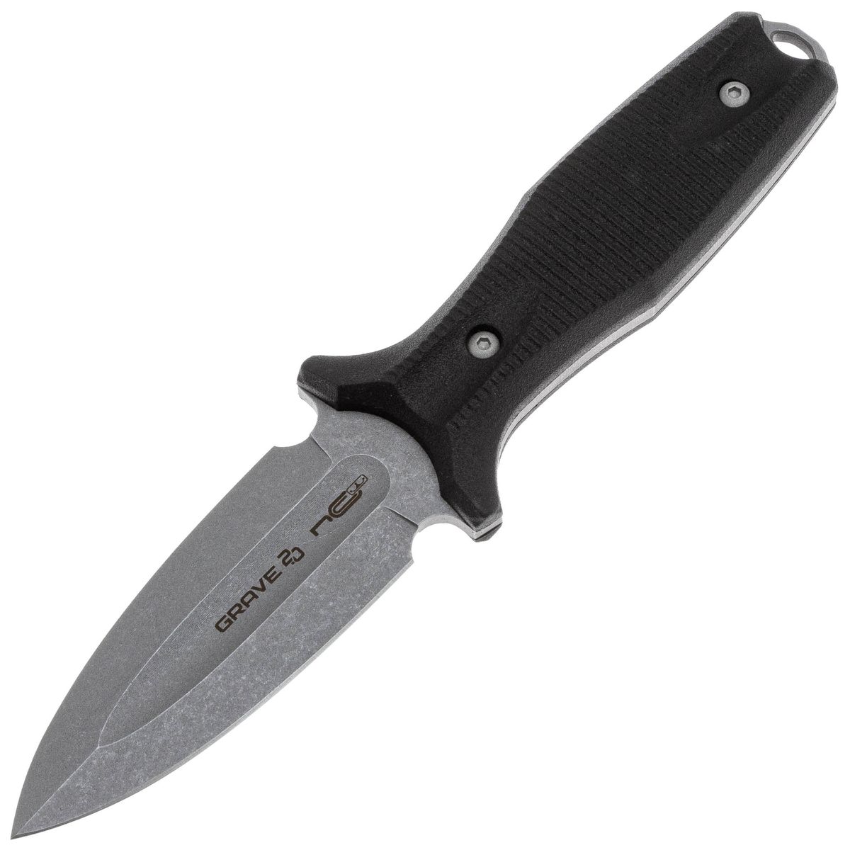 Нож тактический Grave 2.0 stonewash сталь AUS-8, рукоять Black Elastron N.C.Custom