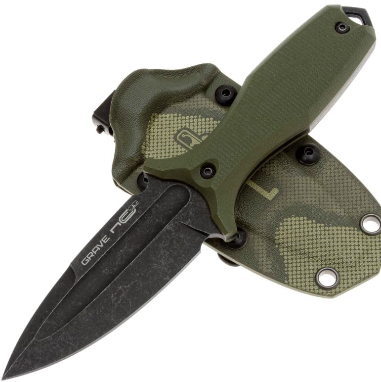 Нож Grave blackwash сталь AUS-10, рукоять Olive G10 N.C.Custom