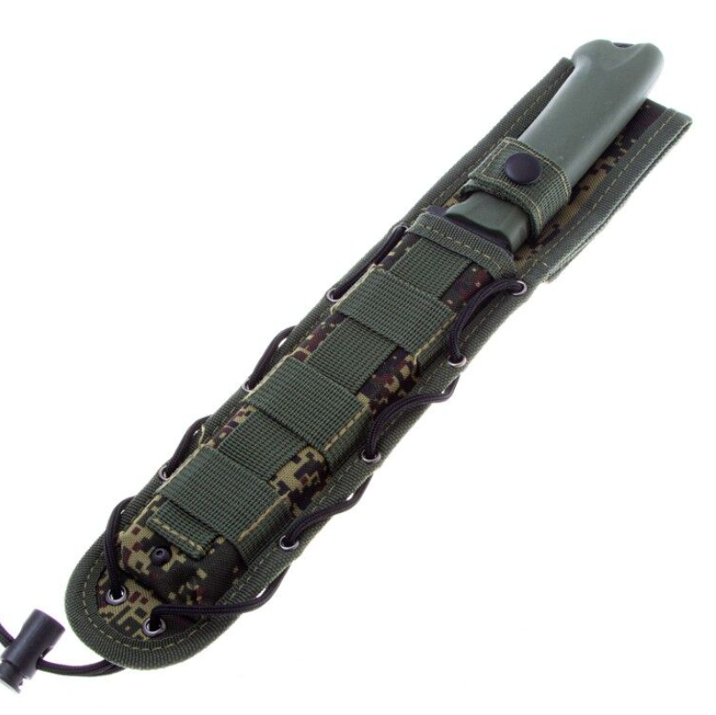 Туристический Нож Милитари сталь AUS-8 черный, рукоять эластрон олива Кизляр