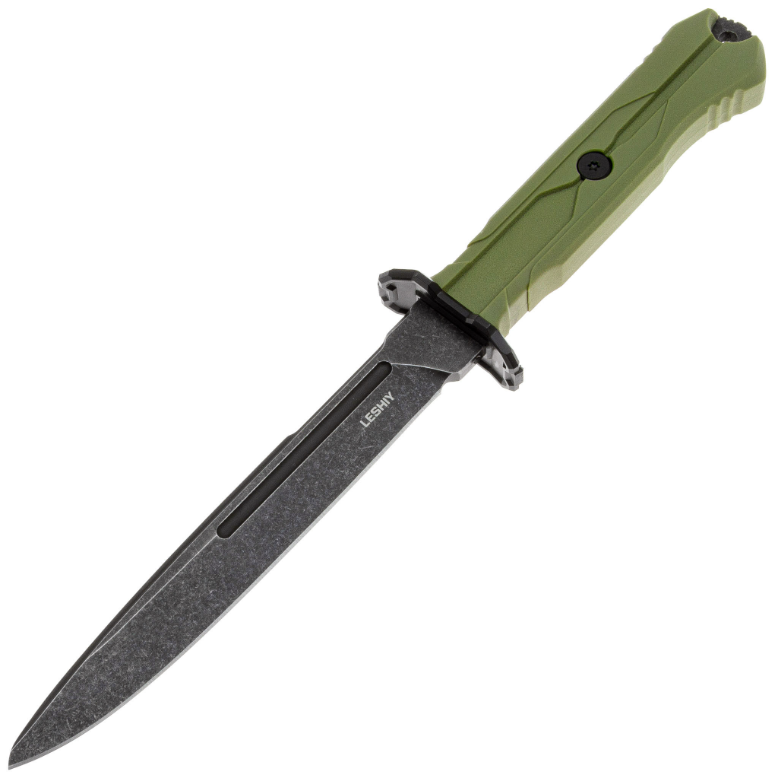 Тактический нож Leshiy blackwash сталь AUS-8, рукоять OD Green Elastron BSW/OD Mr.Blade