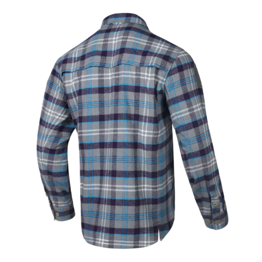 Рубашка Longicorn Flannel Shirt Blue Gray Grid EMB9706 Emerson blue label