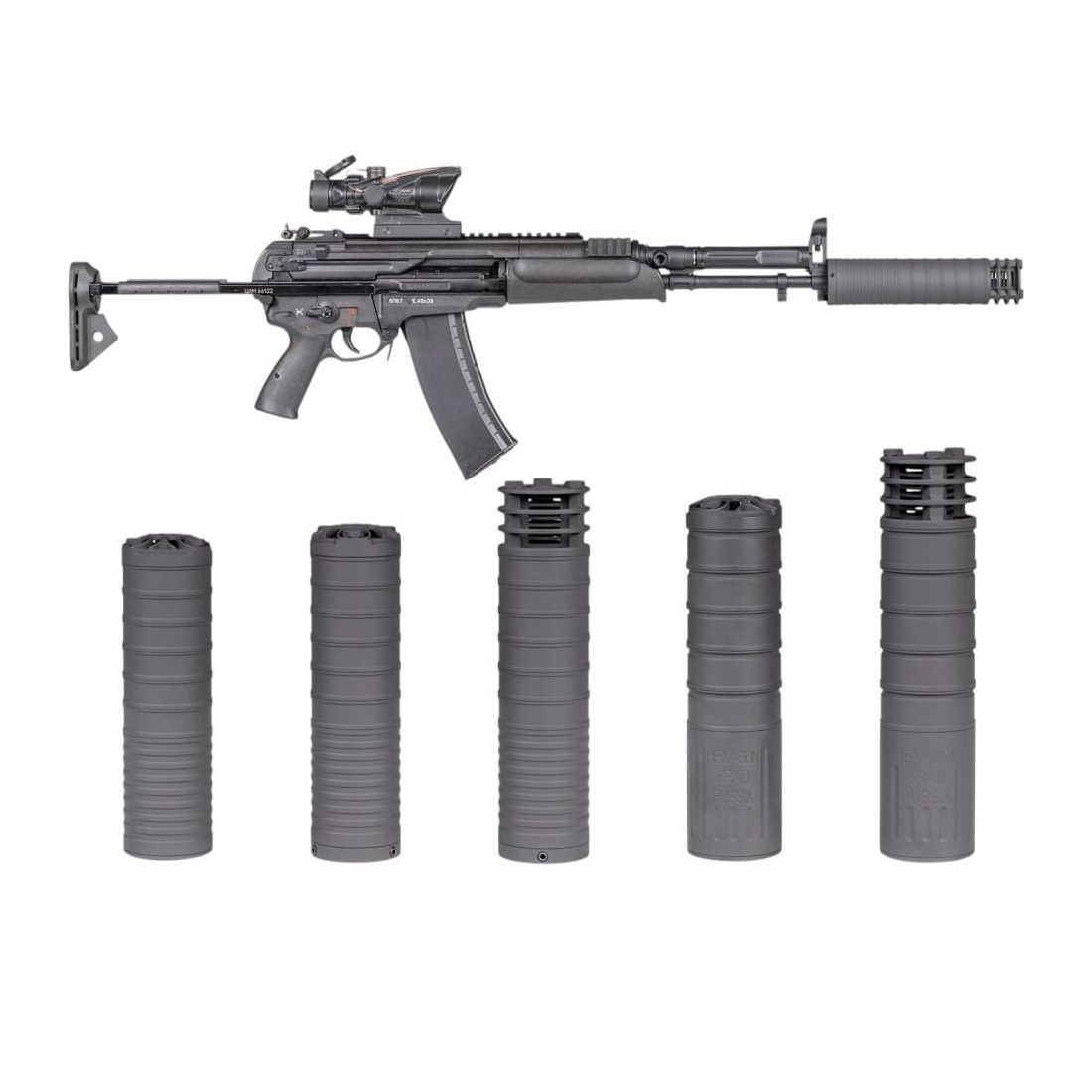 ДТКП Поток АК-74М/105 с дополнительной фиксацией и рассекателем - Сталь, Гексагон