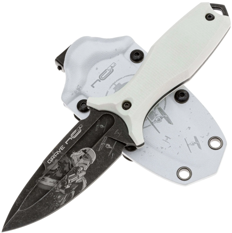 Нож туристический Grave LE Stormtroope blackwash сталь AUS-10, White G10 N.C.Custom
