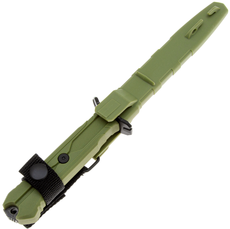 Тактический нож Leshiy blackwash сталь AUS-8 рукоять OD Green Elastron с серрейтором BSW/OD Mr.Blade