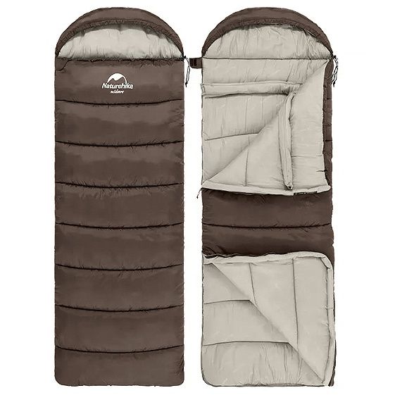 Мешок спальный NH20MSD07-U350S (ПРАВЫЙ) коричневый Naturehike