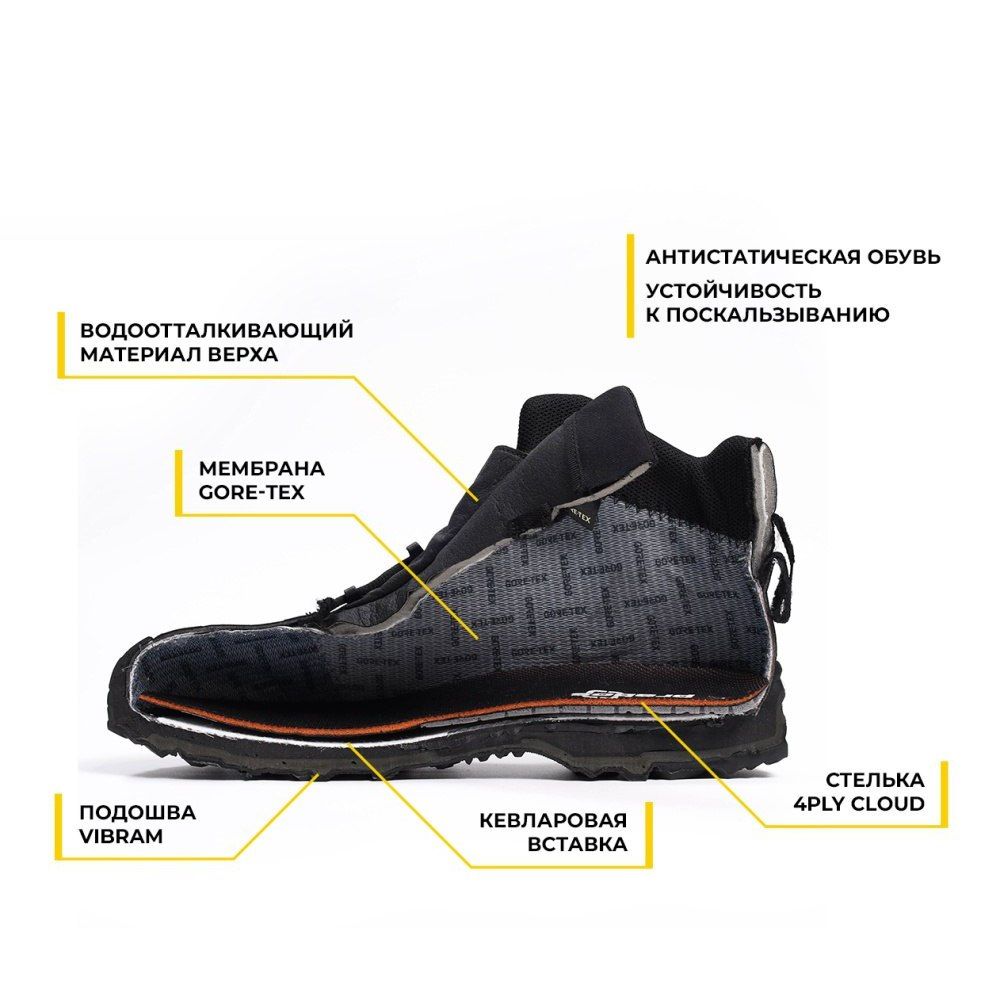 Ботинки VAGABUND HIGH GTX Kevlar, цвет Mid Black Prabos