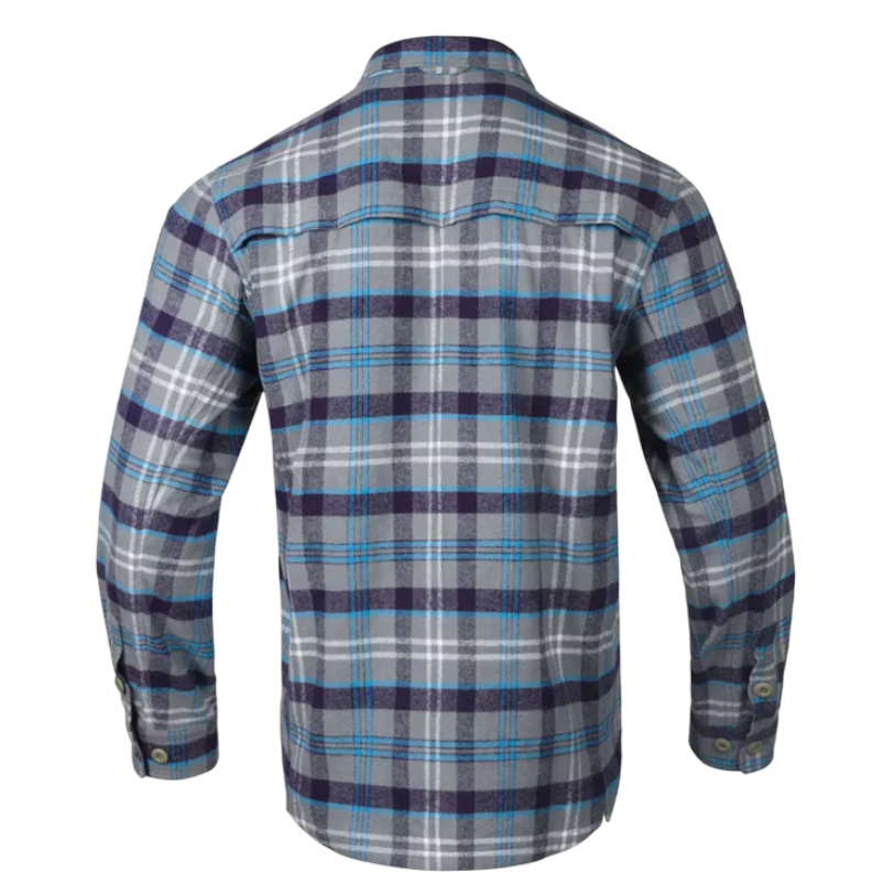Рубашка Longicorn Flannel Shirt Blue Gray Grid EMB9706 Emerson blue label