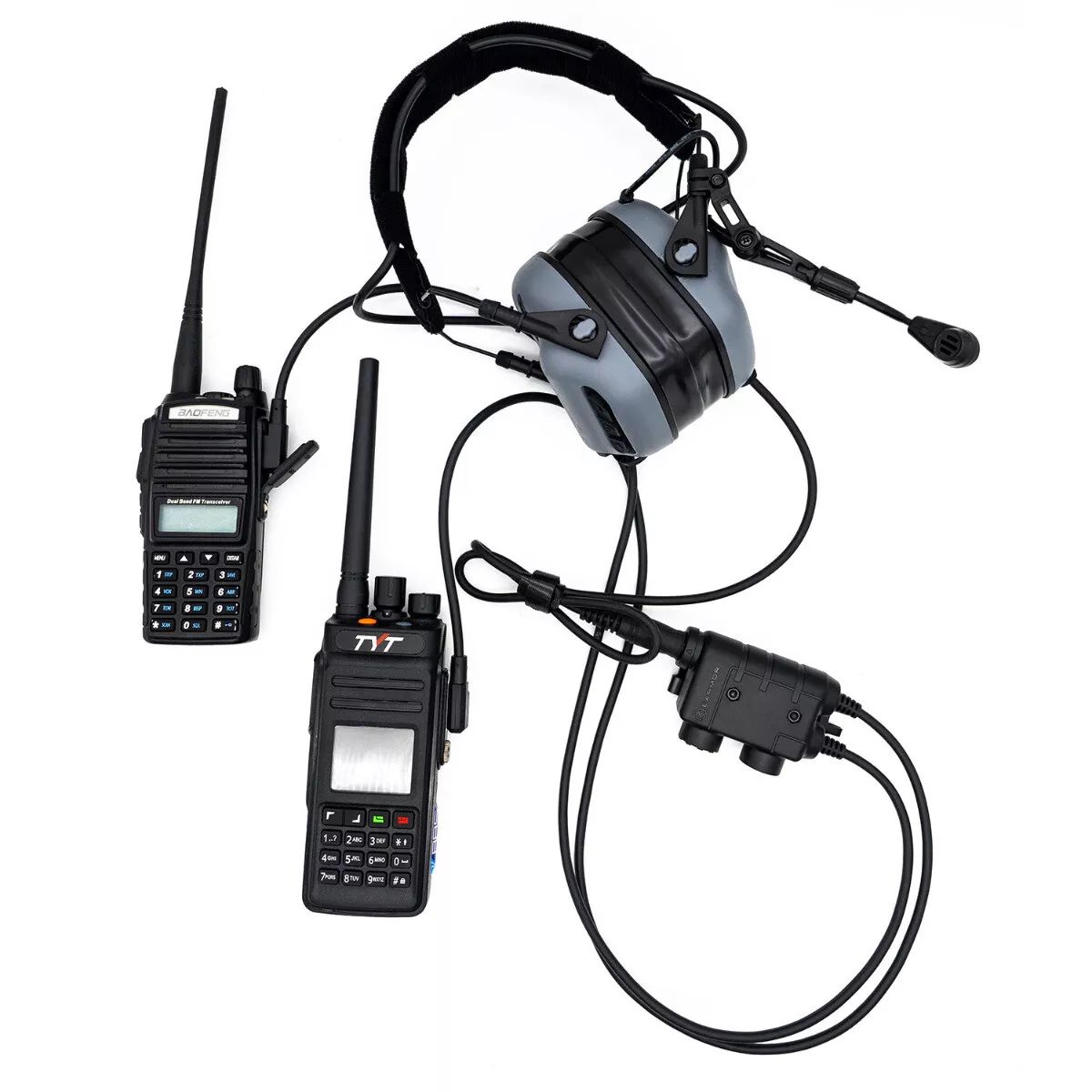 Кнопка M56 DUALCOMM PTT, Kenwood / Baofeng 2-pin Connector Earmor