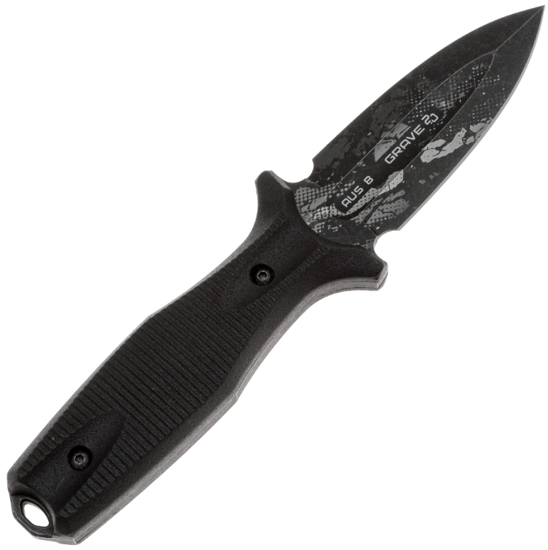 Нож Grave 2.0 LE Ghost blackwash сталь AUS-8, рукоять Black Elastron N.C.Custom