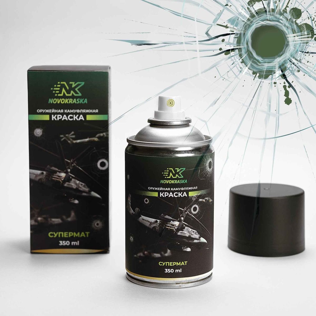 Краска, серия СУПЕРМАТ, 350 мл (Тростниковый хаки) NK Novokraska