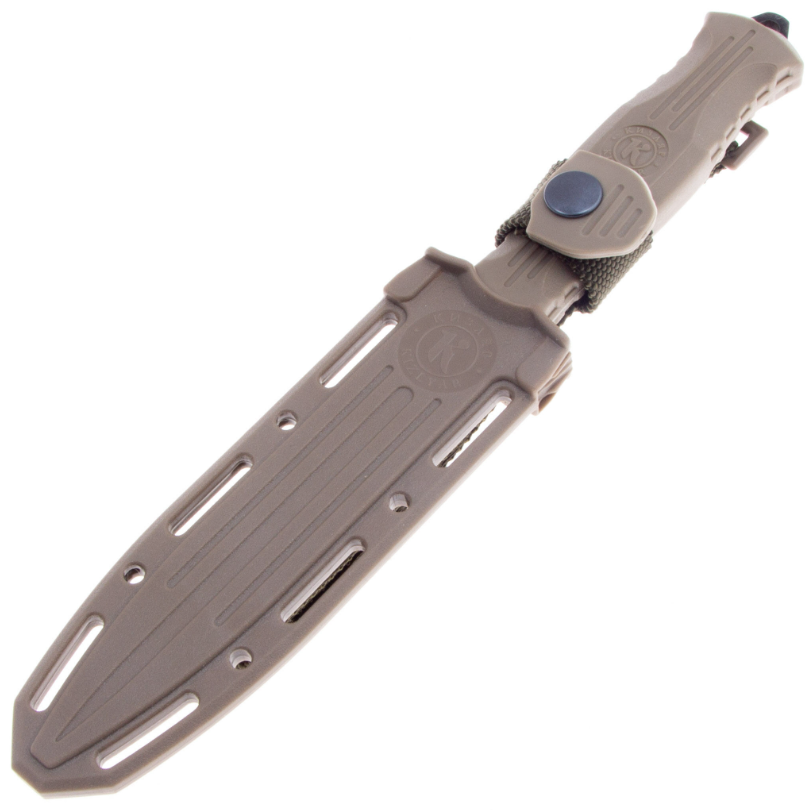 Туристический нож НР-19 сталь AUS-8 черный, рукоять эластрон песочный Кизляр