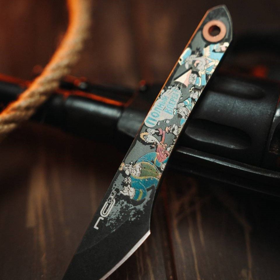Нож киридаши KOI Остров сокровищ Black Stonewash Black AUS-8 N.C.Custom
