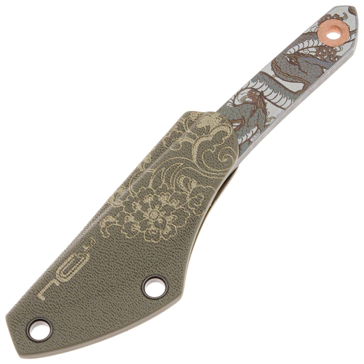 Нож киридаши KOI Dragon beadblast сталь AUS-8 N.C.Custom