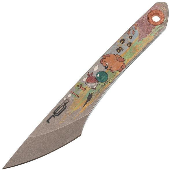 Нож киридаши KOI Винни-Пух #1 Orange Stonewash сталь AUS-8 N.C.Custom