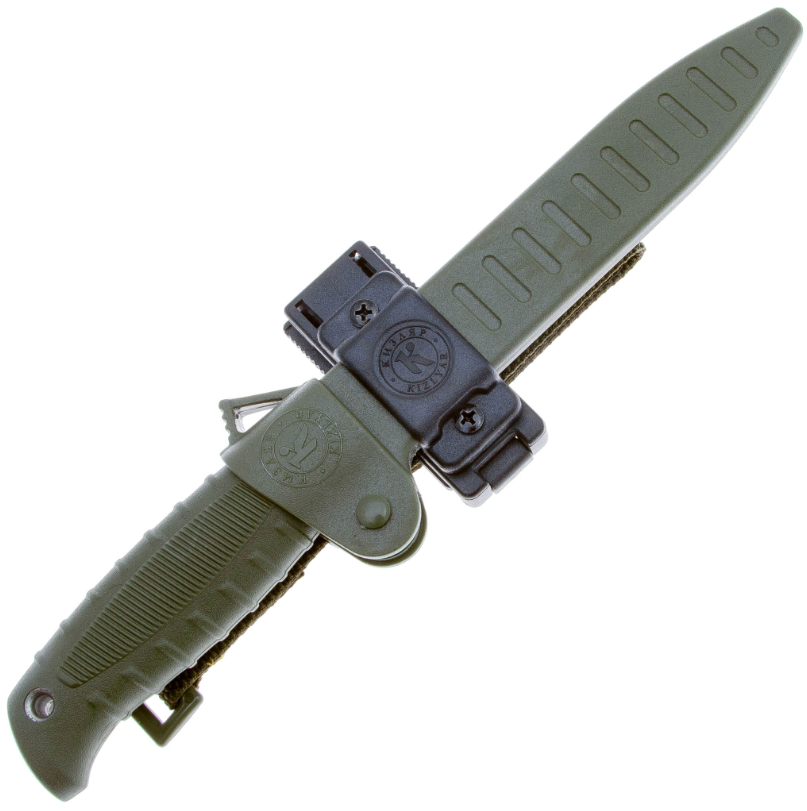 Туристический нож Таран Blackwash сталь AUS-8, рукоять эластрон олива Кизляр