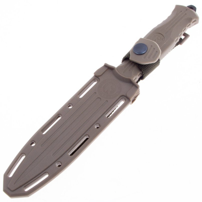 Туристический нож НР-18 сталь AUS-8 черный, рукоять эластрон песочный Кизляр