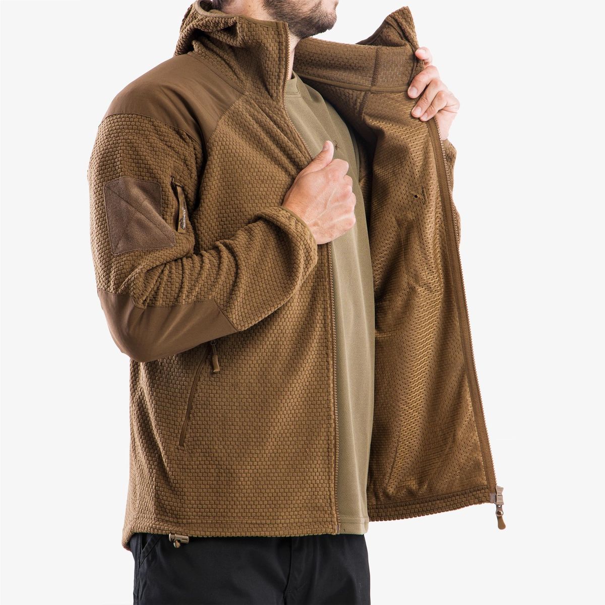 Флисовая кофта ALPHA HOODIE JACKET - GRID FLEECE Helikon-Tex