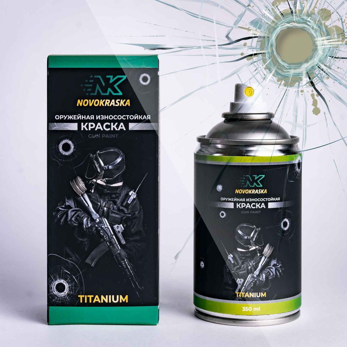 Краска износостойкая, серия Titanium, 350 мл (Пустыня) NK Novokraska