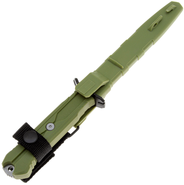 Тактический нож Leshiy stonewash сталь AUS-8, рукоять OD Green Elastron с серрейтором Mr.Blade