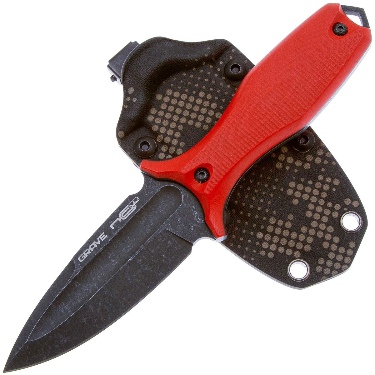 Нож Grave blackwash сталь AUS-10, рукоять Red G10 N.C.Custom